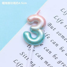 Load image into Gallery viewer, 1pcs Starry Sky Candles Birthday Cake Decoration Gradient Party Cake Decor Candles Happy Birthday Number Candles for Cake Topper Decoration for Party