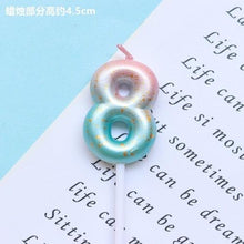 Load image into Gallery viewer, 1pcs Starry Sky Candles Birthday Cake Decoration Gradient Party Cake Decor Candles Happy Birthday Number Candles for Cake Topper Decoration for Party