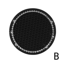 将图片加载到图库查看器,1PCS Universal 7cm Car Style Coasters Pad Pink Cup Holder Mat Rhinestone Waterproof Anti Slip Vehicle Bling Car Coasters Pink PVC Travel Auto Cup Holder Insert Coaster Anti Slip Crystal Vehicle Interior Accessories Cup Mats For Women Girl