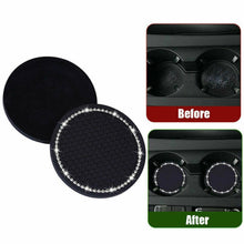 将图片加载到图库查看器,1PCS Universal 7cm Car Style Coasters Pad Pink Cup Holder Mat Rhinestone Waterproof Anti Slip Vehicle Bling Car Coasters Pink PVC Travel Auto Cup Holder Insert Coaster Anti Slip Crystal Vehicle Interior Accessories Cup Mats For Women Girl