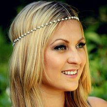 Load image into Gallery viewer, 1pcs Vintage Faux Crystal Pearl Tiara Drop Bridal Headband Wedding Hair Accessories Crown Hair Band for Bride and Bridesmaids
