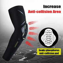 Load image into Gallery viewer, 1Piece Sports Elbow Support Pads Breathable Arm Compression Shield Shape Crash Proof Elbow Pads Arm Sleeve Compression Sleeve For Outdoor Sports Running Basketball Football Volleyball Arm Cover