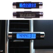 将图片加载到图库查看器,2 In 1 Car Vehicle LCD Digital Display Automotive Thermometer Clock Portable Car Auto Dashboard Digital Clocks with Black Light And LCD Screen Adjustable Vehicle Temperature Gauge Support Clock