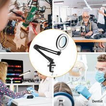 Load image into Gallery viewer, 2-in-1 LED Magnifier Desk Lamp with 8x Magnifying Glass