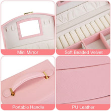 将图片加载到图库查看器,2-Layer Lockable Leather Jewelry Box