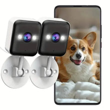 Load image into Gallery viewer, 2-Pack: 1080P FHD Wireless Surveillance Camera, Full-Color Night Vision, Two-Way Voice & More