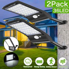 Load image into Gallery viewer, 2-Pack: 36 LED Solar Powered Motion Sensor Wall Lamp