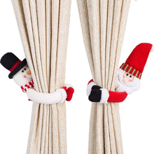 Load image into Gallery viewer, 2-Pack: Christmas Curtain Buckle Doll Santa & Snowman