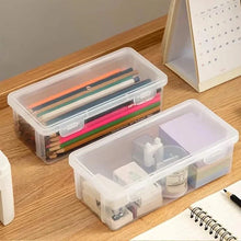 将图片加载到图库查看器,2-Pack: Extra Large Capacity Plastic Pencil Box Stackable Translucent Clear Pencil Box