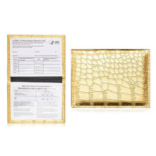 Load image into Gallery viewer, 2-Pack: Faux Crocodile Leather Bling CDC Vaccination Card Immunization Record Protector Holder Passport