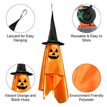 将图片加载到图库查看器,2-Pack: Hanging Ghosts with Wizard Hat Snicker Scary Face