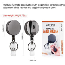 Load image into Gallery viewer, 2-Pack: Heavy Duty Retractable Badge Holder Reel