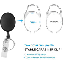 Load image into Gallery viewer, 2-Pack: Heavy Duty Retractable Badge Holders with Carabiner Reel Clip and Vertical Style Clear ID Card Holders