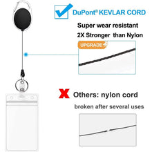 Load image into Gallery viewer, 2-Pack: Heavy Duty Retractable Badge Holders with Carabiner Reel Clip and Vertical Style Clear ID Card Holders