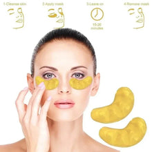 Load image into Gallery viewer, 2-Pack: Hydrating Eye Care Under Eye Crystal Mask Golden Under Eye Patches For Women and Men