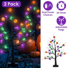 Load image into Gallery viewer, 2-Pack: Lighted Halloween Trees with Timer and Adjustable Twigs