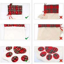 Load image into Gallery viewer, 2-Pack: Plaid Christmas Pet Dog Cat Paw Hanging Stocking Socks