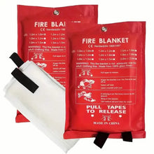 Load image into Gallery viewer, 2-Pack: Premium Fiberglass Fire Blankets - Heat-Resistant, Compact and Reusable