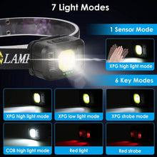 Load image into Gallery viewer, 2-Pack: Rechargeable Motion Sensor Headlamp 6 Light Modes