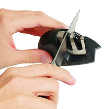 Load image into Gallery viewer, 2-Pack: Ultra Sharp Knife Sharpener and Stainless Steel Vegetable and Meat Slicer Holder