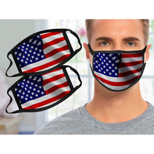 Load image into Gallery viewer, 2-Pack: USA American Flag Reusable Washable Mask