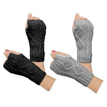 Load image into Gallery viewer, 2-Pairs: Women's Winter Warm Knit Fingerless Gloves