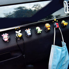 Load image into Gallery viewer, 2 Pcs Simple Car Small Hooks Cartoon Decorative Cute Car Dashboard Hook Mini Hanger for Mask Heart Adhesive Hook for Hat Coat Towel Wall Hanging Multi Vehicle Sticky Hooks Durable Holder Automobile Styling Interior Organizer Ornaments Hook