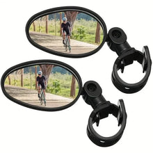 Load image into Gallery viewer, 2-Piece: 360° Adjustable Rotatable Handlebar Mirror - Wide Angle Bicycle Mirror