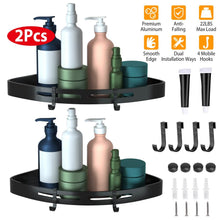 Load image into Gallery viewer, 2-Piece: Corner Shower Caddy Shelf