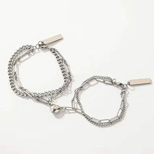 Load image into Gallery viewer, 2-Piece: Lovers' Titanium Steel Love Magnet Bracelet