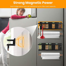 Load image into Gallery viewer, 2-Piece: Magnetic Spice Racks for Refrigerator with Paper Towel Holder