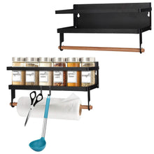 Load image into Gallery viewer, 2-Piece: Magnetic Spice Racks for Refrigerator with Paper Towel Holder