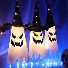 将图片加载到图库查看器,2-Piece Set: Glowing Ghost Witch Hat Halloween Decorations
