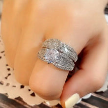 将图片加载到图库查看器,2-Piece Set: Sterling Silver Bridal Ring
