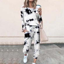 Load image into Gallery viewer, 2-Piece Set: Women's Basic Tie Dye Sweatshirt Tracksuit Pants Sets