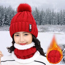 Load image into Gallery viewer, 2-Piece Set: Women's Knitted Hat Scarf Caps Neck Warmer Winter Hat