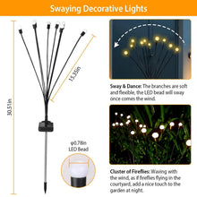 将图片加载到图库查看器,2-Piece: Solar Firefly Lights Swaying Decorative Pathway Lamp