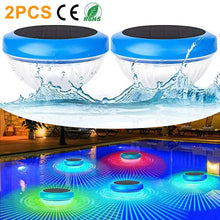 将图片加载到图库查看器,2-Piece: Solar Powered LED Pool Light Gradient Multicolor Changing