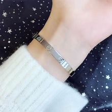 Load image into Gallery viewer, 2-Piece: Women's Stainless Steel Zircon Inlay Bracelet
