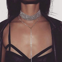 Load image into Gallery viewer, 2-Piece: Women's Synthetic Diamond Y Necklace