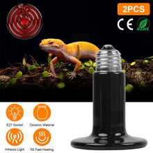 Load image into Gallery viewer, 2-Pieces: 150W Infrared Reptile Heat Lamp No Light Emitting
