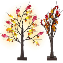 将图片加载到图库查看器,2-Pieces: 2FT Artificial Lighted Maple Tree with 24-Pieces Warm White LED Beads
