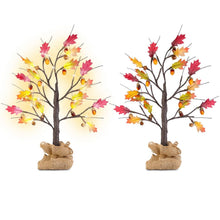 将图片加载到图库查看器,2-Pieces: 2FT Artificial Lighted Maple Tree with 24-Pieces Warm White LED Beads