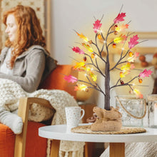 将图片加载到图库查看器,2-Pieces: 2FT Artificial Lighted Maple Tree with 24-Pieces Warm White LED Beads