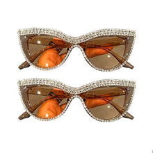 将图片加载到图库查看器,2-Pieces: Bling Rhinestone Cat Eye Sunglasses