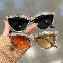 将图片加载到图库查看器,2-Pieces: Bling Rhinestone Cat Eye Sunglasses