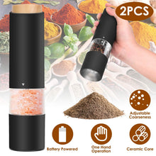 Load image into Gallery viewer, 2-Pieces: Electric Salt and Pepper Grinder Battery Powered with Adjustable Coarseness