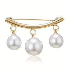Load image into Gallery viewer, 2-Pieces: Faux Pearl Neck Tie Pin Buckle Faux Pendant