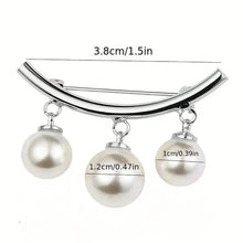 Load image into Gallery viewer, 2-Pieces: Faux Pearl Neck Tie Pin Buckle Faux Pendant