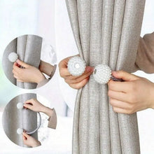 Load image into Gallery viewer, 2-Pieces: Magnetic Curtain Tiebacks with Faux Pearls
